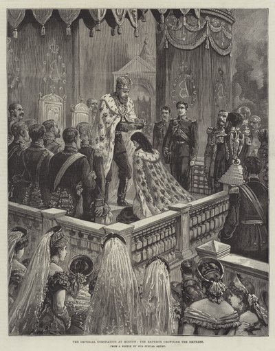 La coronación imperial en Moscú, el emperador coronando a la emperatriz de Johann Nepomuk Schonberg